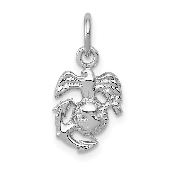 10k White Gold U SMarine Corps Insignia Charm